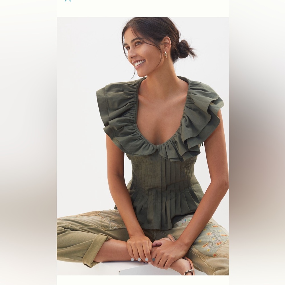 Pintuck Ruffle Blouse